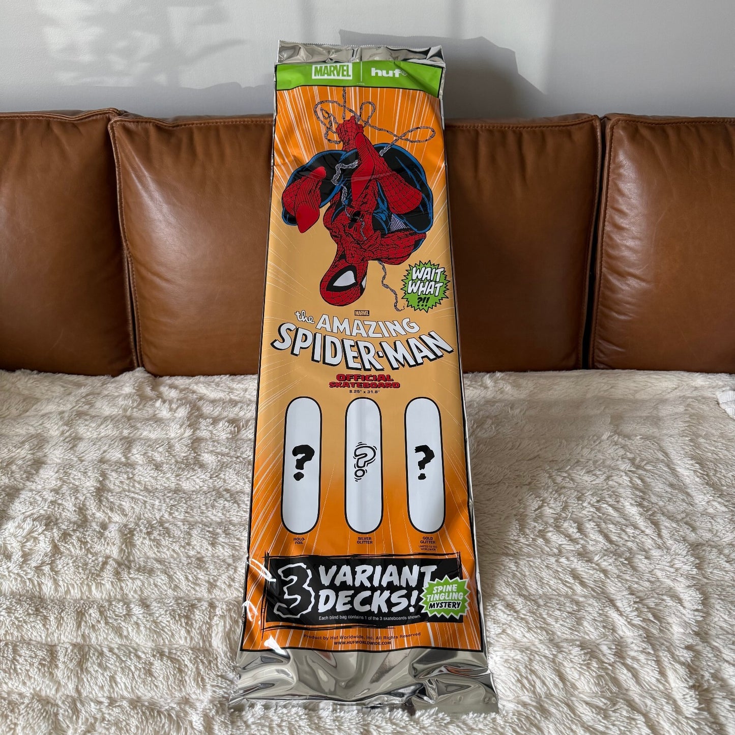HUF x Marvel Spiderman Skateboard Spider-Man Issue #321 Blind Bag 8.25"