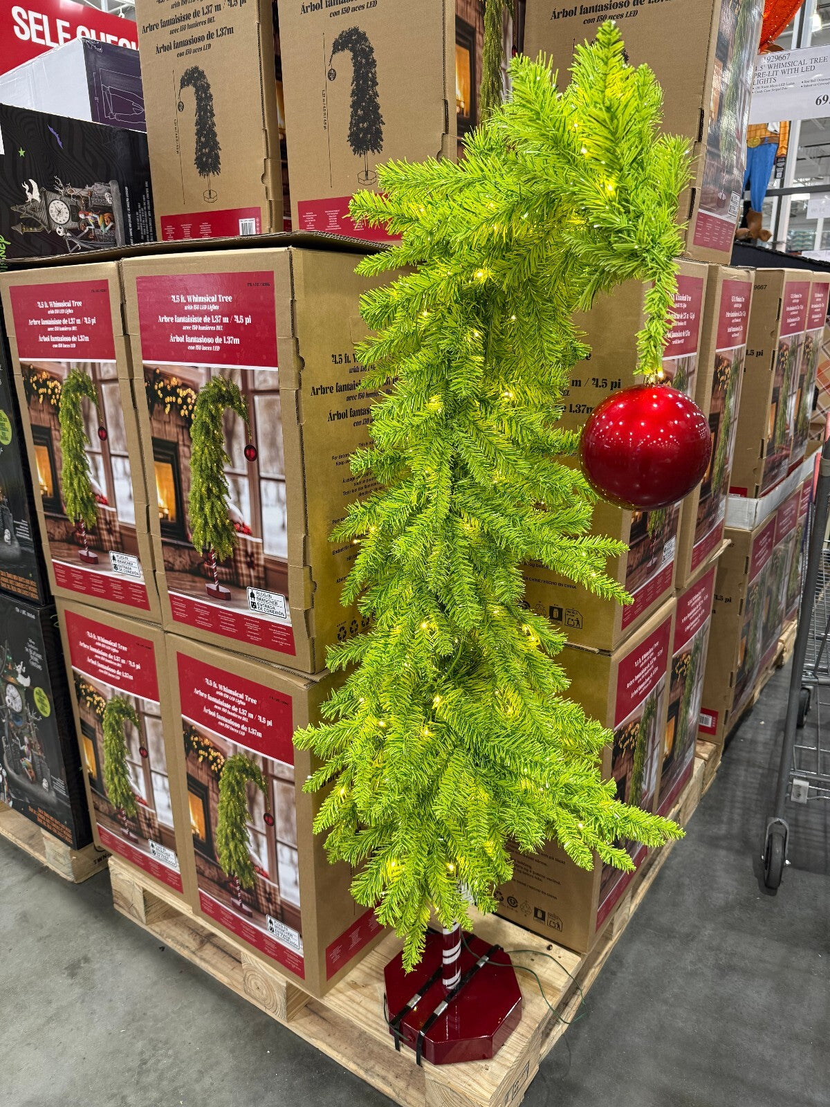 Grinch Inspired 4.5 FT Pre-Lit Whimsical Christmas Tree with 150 LED Lights