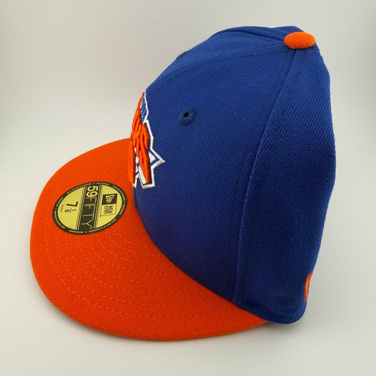 New York Knicks 2026 NBA Finals Champions Orange/Blue Fitted Hat 7 1/8