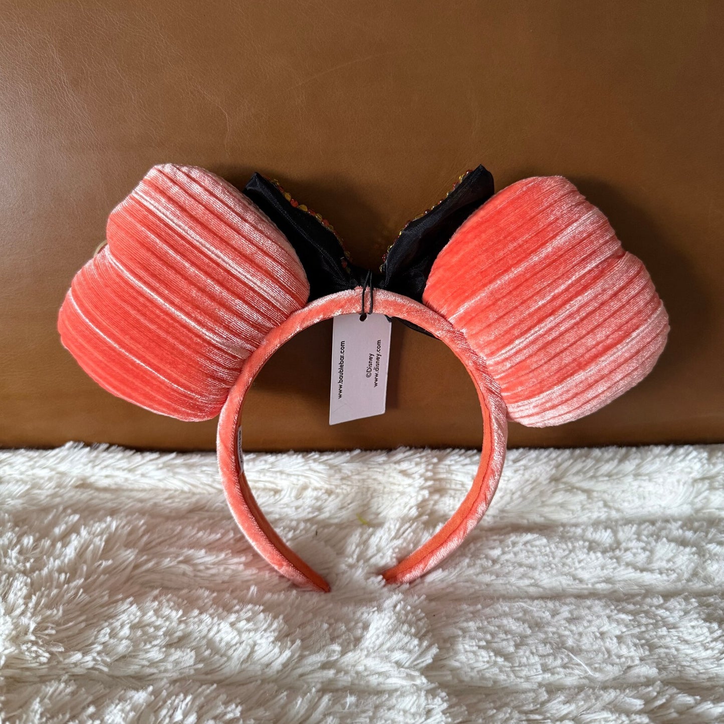 Disney BaubleBar - Halloween Pumpkin Minnie Ears Headband Candy Corn Bow
