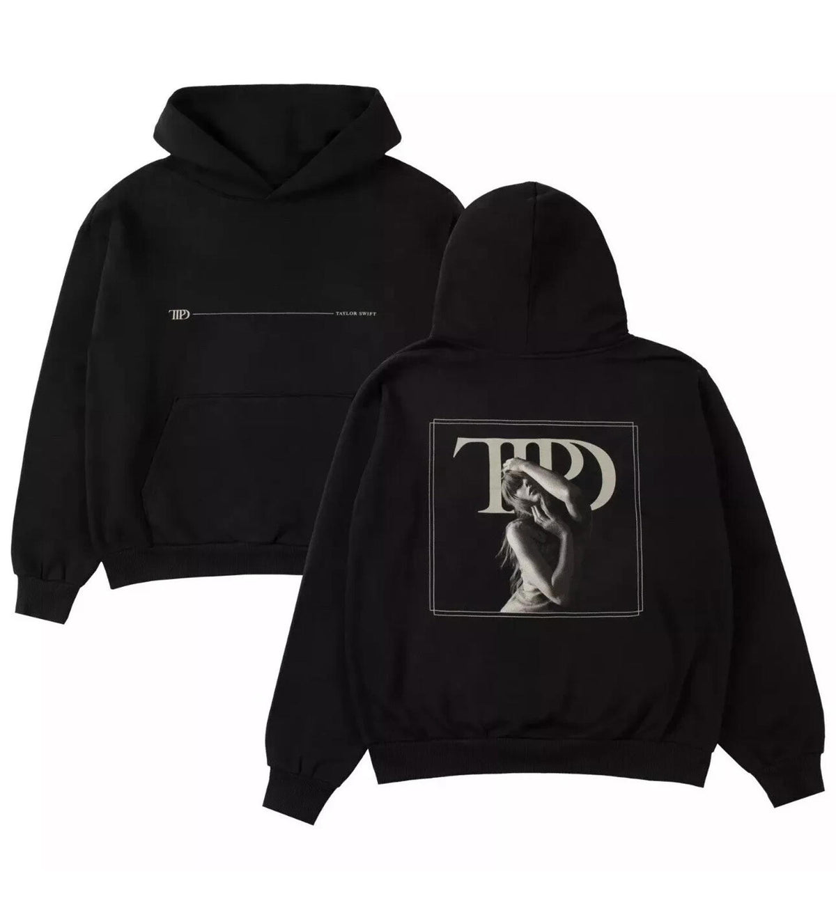 Taylor Swift - The Tortured Poets Department Black Hoodie - Small