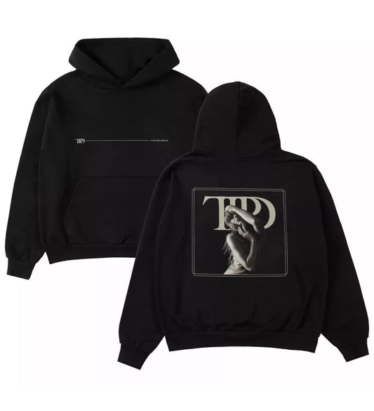 Taylor Swift - The Tortured Poets Department Black Hoodie - Small