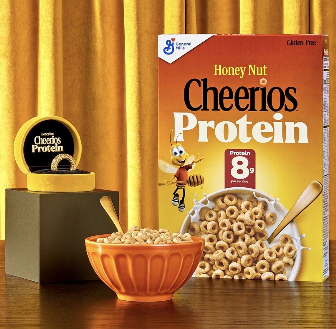 Cheerios Protein 8K O-fficial Gold Plated Ring - S/M - Honey Nuts For You