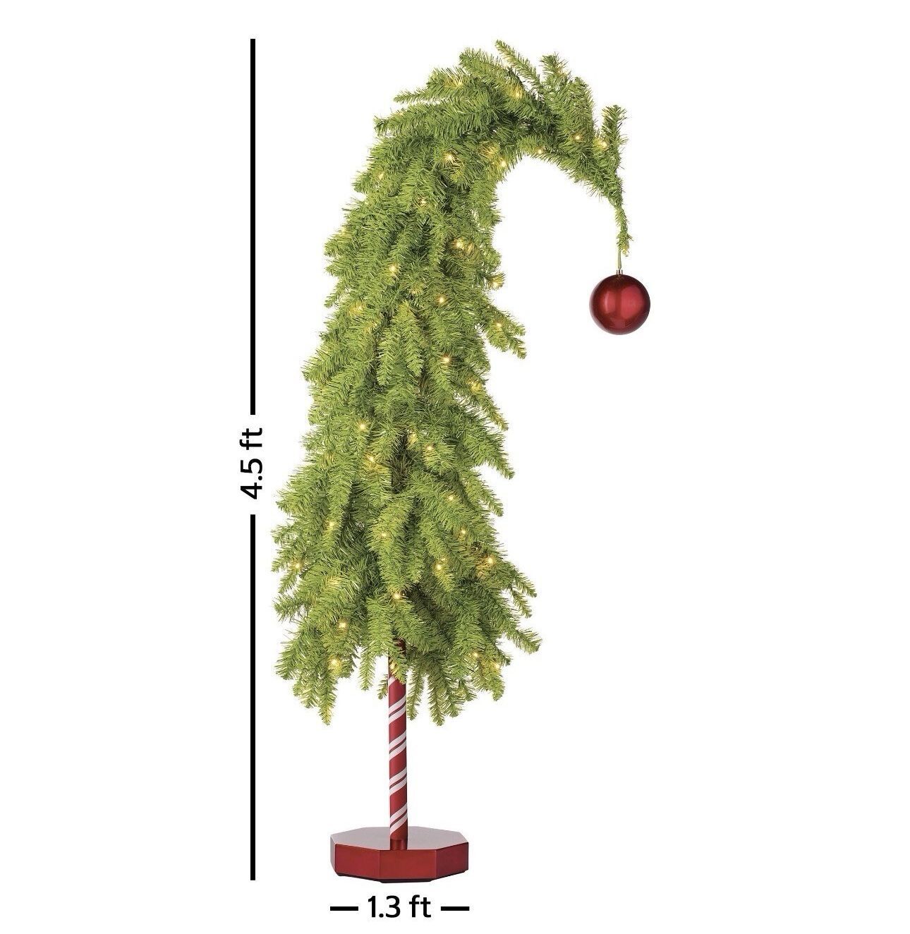 Grinch Inspired 4.5 FT Pre-Lit Whimsical Christmas Tree with 150 LED Lights
