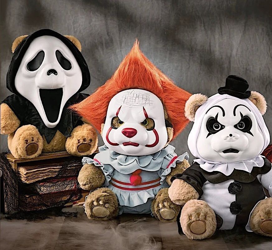 Teddy Terrors Horror Plush Bear Lot - Ghost Face, Pennywise, Terrifier Art