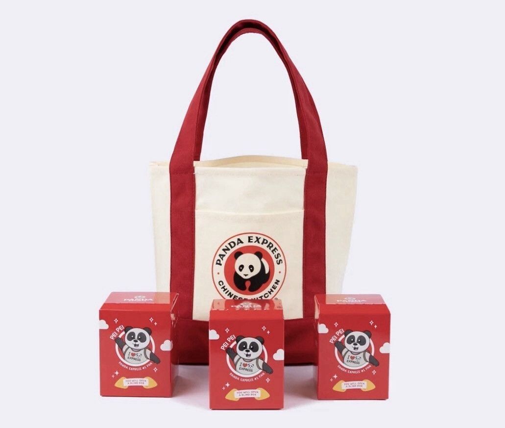 Panda Express - Pei Pei Collector Set All 3 Bag Charms + Exclusive Mini Tote Bag