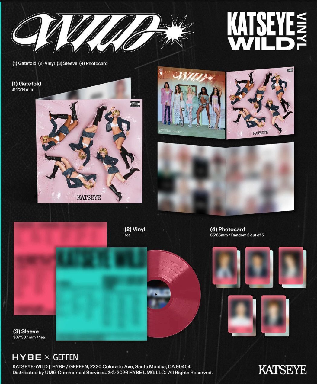 Katseye - WILD Vinyl LP Official Store Exclusive Signed - Crimson Vinyl